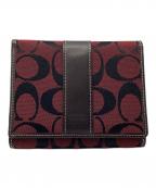 COACHコーチ）の古着「2つ折り財布」｜レッド×ブラウン