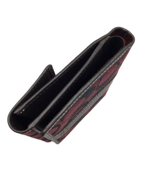 COACH（コーチ）COACH (コーチ) 2つ折り財布 レッド×ブラウンの古着・服飾アイテム