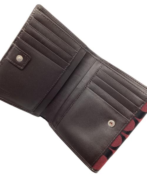 COACH（コーチ）COACH (コーチ) 2つ折り財布 レッド×ブラウンの古着・服飾アイテム