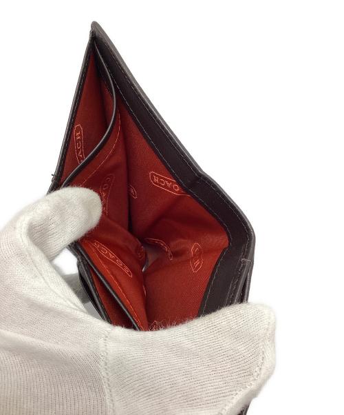 COACH（コーチ）COACH (コーチ) 2つ折り財布 レッド×ブラウンの古着・服飾アイテム