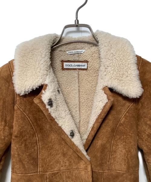 DOLCE & GABBANA（ドルチェ＆ガッバーナ）DOLCE & GABBANA (ドルチェ＆ガッバーナ) ムートンコート ブラウン×ベージュ サイズ:120-131cmの古着・服飾アイテム