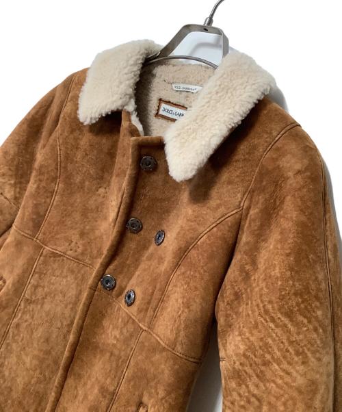 DOLCE & GABBANA（ドルチェ＆ガッバーナ）DOLCE & GABBANA (ドルチェ＆ガッバーナ) ムートンコート ブラウン×ベージュ サイズ:120-131cmの古着・服飾アイテム