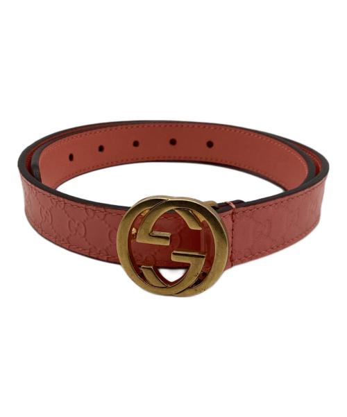 GUCCI（グッチ）GUCCI (グッチ) ベルト ピンク×ゴールドの古着・服飾アイテム