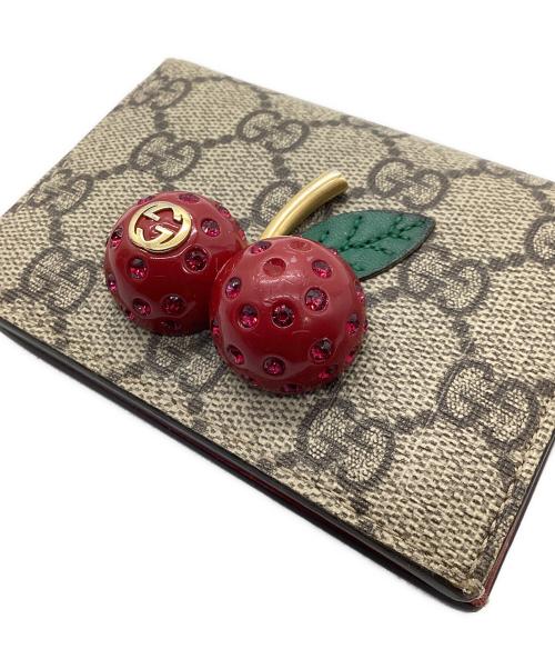 GUCCI（グッチ）GUCCI (グッチ) チェリーコンパクトウォレット レッドの古着・服飾アイテム