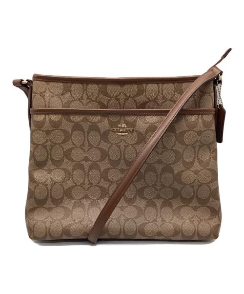 COACH（コーチ）COACH (コーチ) ショルダーバッグ ベージュ×ブラウンの古着・服飾アイテム