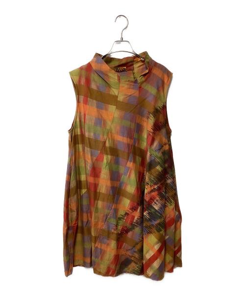 慈雨（ジウ）慈雨 (ジウ) ノースリーブワンピース オレンジ サイズ:40の古着・服飾アイテム