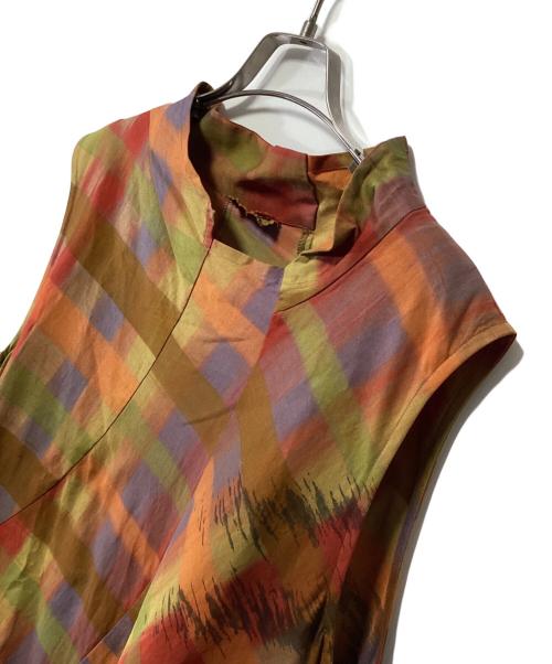 慈雨（ジウ）慈雨 (ジウ) ノースリーブワンピース オレンジ サイズ:40の古着・服飾アイテム