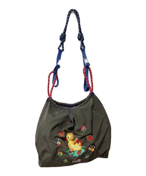 BALL & CHAIN（ボールアンドチェーン）BALL & CHAIN (ボールアンドチェーン) FEILER (フェイラー) ナイロンショルダーバッグ カーキの古着・服飾アイテム