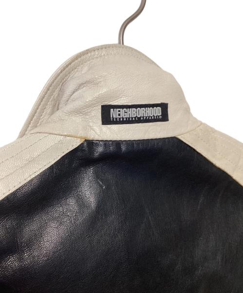 NEIGHBORHOOD（ネイバーフッド）NEIGHBORHOOD (ネイバーフッド) ダブルライダースジャケット ベージュ×ブラック サイズ:MEDIUMの古着・服飾アイテム