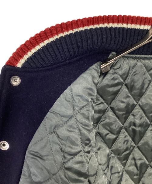 GB sport（ゴールデンベアスポーツ）GB sport (ゴールデンベアスポーツ) レザースリーブスタジャン ネイビー×アイボリー サイズ:Mの古着・服飾アイテム