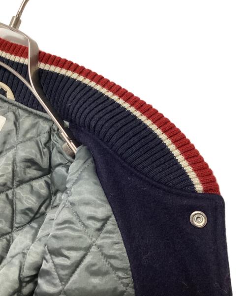 GB sport（ゴールデンベアスポーツ）GB sport (ゴールデンベアスポーツ) レザースリーブスタジャン ネイビー×アイボリー サイズ:Mの古着・服飾アイテム