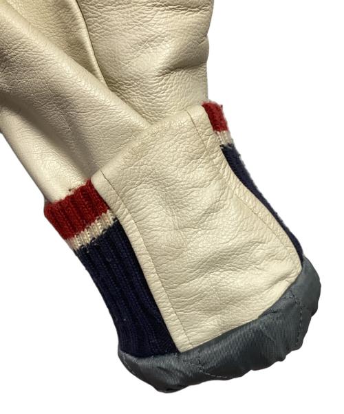 GB sport（ゴールデンベアスポーツ）GB sport (ゴールデンベアスポーツ) レザースリーブスタジャン ネイビー×アイボリー サイズ:Mの古着・服飾アイテム