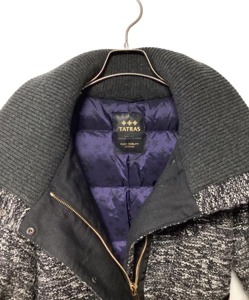 TATRAS（タトラス）TATRAS (タトラス) ツイード切替ダウンコート ブラック×グレー サイズ:02の古着・服飾アイテム