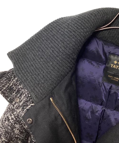 TATRAS（タトラス）TATRAS (タトラス) ツイード切替ダウンコート ブラック×グレー サイズ:02の古着・服飾アイテム