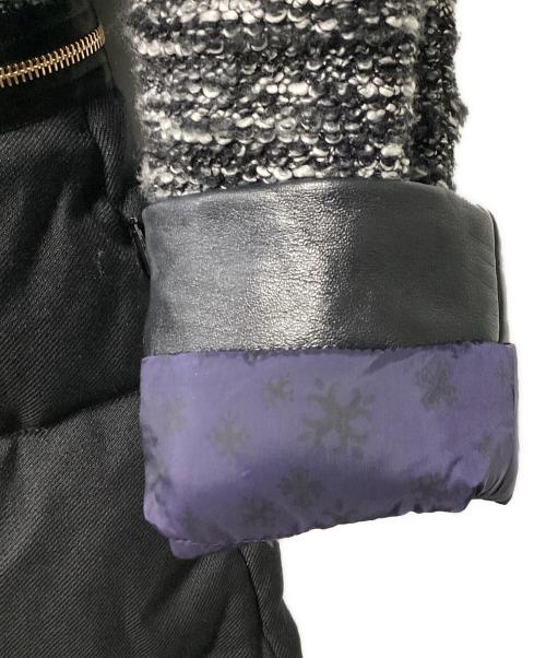 TATRAS（タトラス）TATRAS (タトラス) ツイード切替ダウンコート ブラック×グレー サイズ:02の古着・服飾アイテム