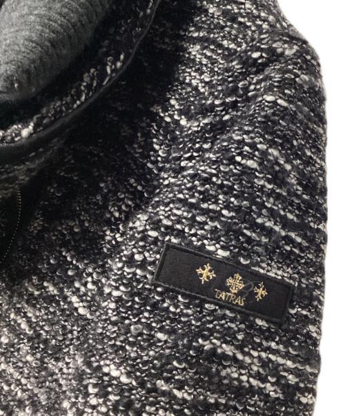 TATRAS（タトラス）TATRAS (タトラス) ツイード切替ダウンコート ブラック×グレー サイズ:02の古着・服飾アイテム