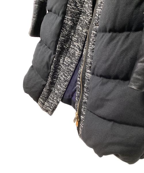 TATRAS（タトラス）TATRAS (タトラス) ツイード切替ダウンコート ブラック×グレー サイズ:02の古着・服飾アイテム