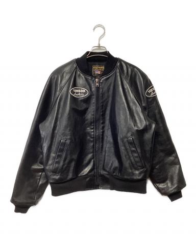 中古・古着通販】VANSON (バンソン) レザージャケット ブラック サイズ