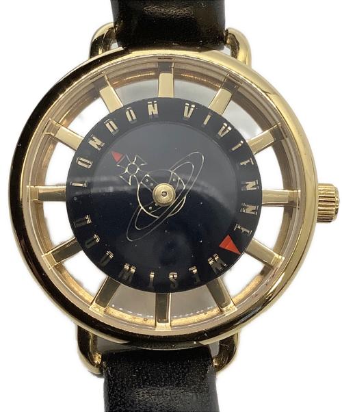 Vivienne Westwood（ヴィヴィアンウエストウッド）Vivienne Westwood (ヴィヴィアンウエストウッド) 腕時計 ブラック×ゴールドの古着・服飾アイテム