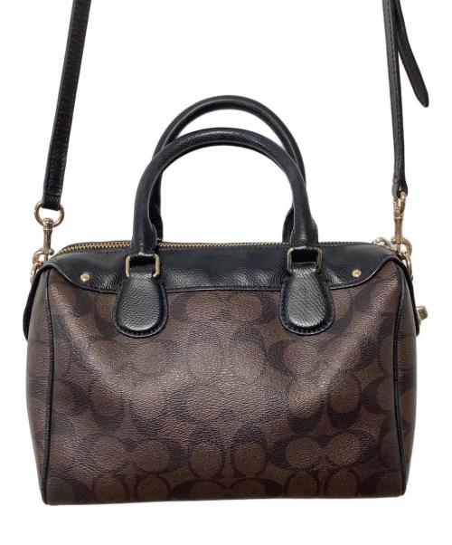COACH（コーチ）COACH (コーチ) 2WAYバッグ ブラウン×ブラックの古着・服飾アイテム