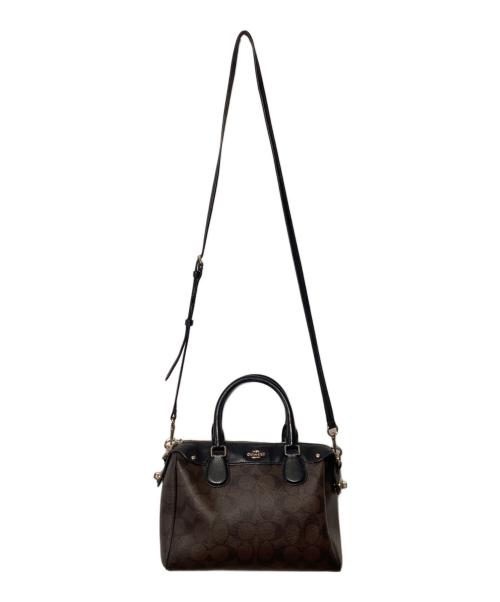 COACH（コーチ）COACH (コーチ) 2WAYバッグ ブラウン×ブラックの古着・服飾アイテム