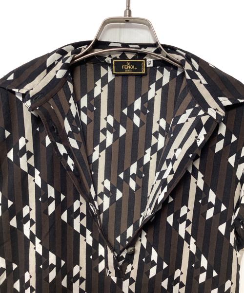 FENDI（フェンディ）FENDI (フェンディ) 半袖シャツ ブラウン×ネイビー×ホワイト サイズ:42の古着・服飾アイテム