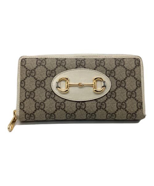 GUCCI（グッチ）GUCCI (グッチ) ロングウォレット ベージュ×アイボリーの古着・服飾アイテム
