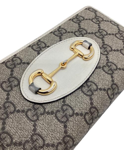 GUCCI（グッチ）GUCCI (グッチ) ロングウォレット ベージュ×アイボリーの古着・服飾アイテム