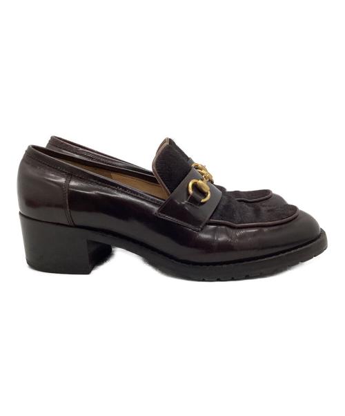 GUCCI（グッチ）GUCCI (グッチ) ハラコビットローファー ブラウン サイズ:6Bの古着・服飾アイテム