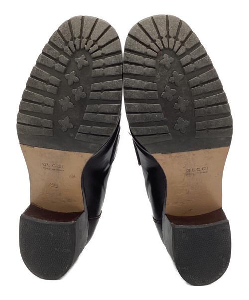 GUCCI（グッチ）GUCCI (グッチ) ハラコビットローファー ブラウン サイズ:6Bの古着・服飾アイテム