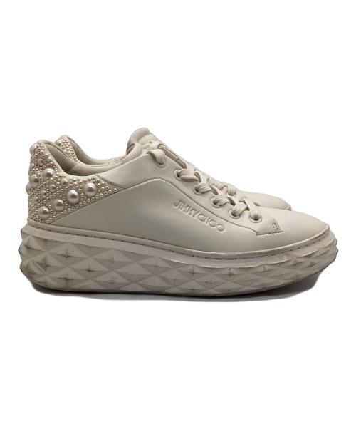 JIMMY CHOO（ジミーチュウ）JIMMY CHOO (ジミーチュウ) ローカットスニーカー ベージュ サイズ:35の古着・服飾アイテム