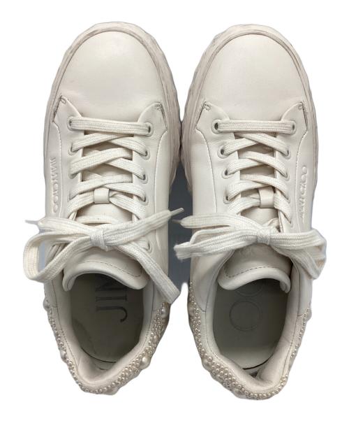 JIMMY CHOO（ジミーチュウ）JIMMY CHOO (ジミーチュウ) ローカットスニーカー ベージュ サイズ:35の古着・服飾アイテム