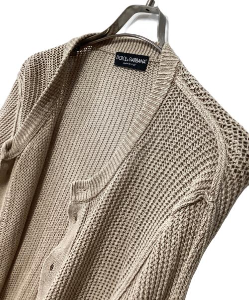 DOLCE & GABBANA（ドルチェ＆ガッバーナ）DOLCE & GABBANA (ドルチェ＆ガッバーナ) 薄手カーディガン ベージュ サイズ:50の古着・服飾アイテム