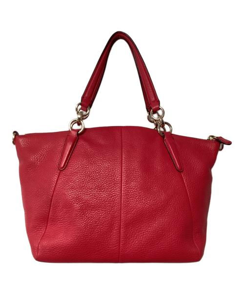 COACH（コーチ）COACH (コーチ) ハンドバッグ レッドの古着・服飾アイテム