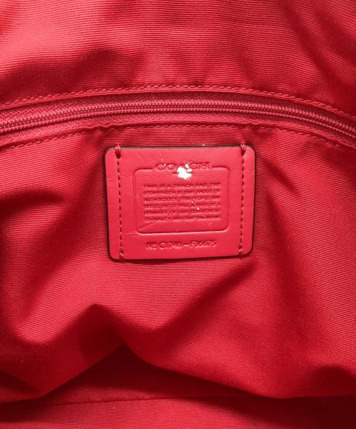 COACH（コーチ）COACH (コーチ) ハンドバッグ レッドの古着・服飾アイテム