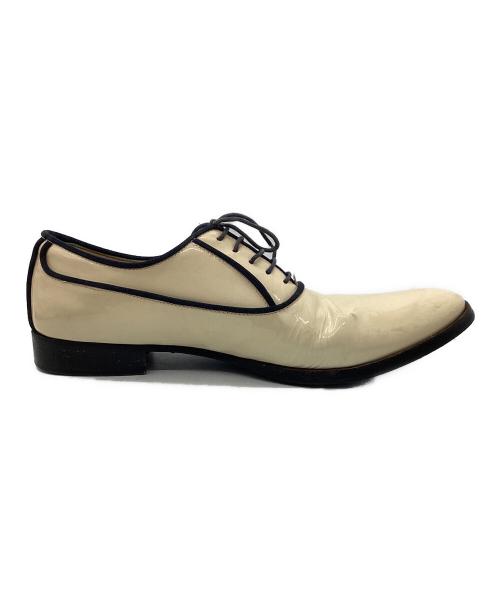 DOLCE & GABBANA（ドルチェ＆ガッバーナ）DOLCE & GABBANA (ドルチェ＆ガッバーナ) パテントレザーレースアップシューズ アイボリー サイズ:44の古着・服飾アイテム
