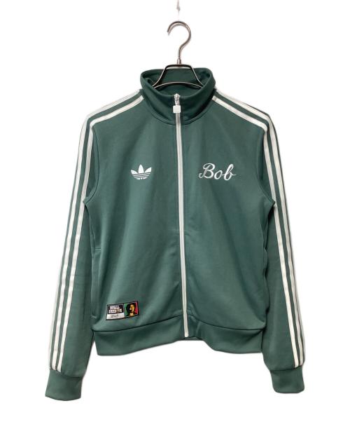 adidas Originals（アディダスオリジナル）adidas Originals (アディダスオリジナル) BOB MARLEY (ボブ・マーリィ) トラックジャケット グリーン×ホワイト サイズ:Mの古着・服飾アイテム