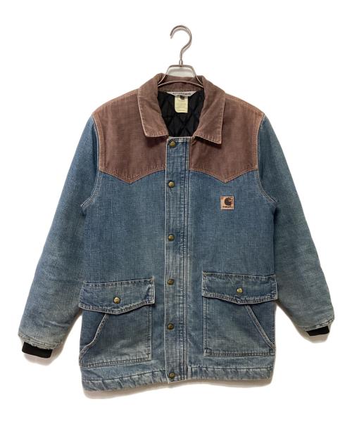 CarHartt（カーハート）CarHartt (カーハート) 切替デニムジャケット ブルー×ブラウン サイズ:MEDIUMの古着・服飾アイテム