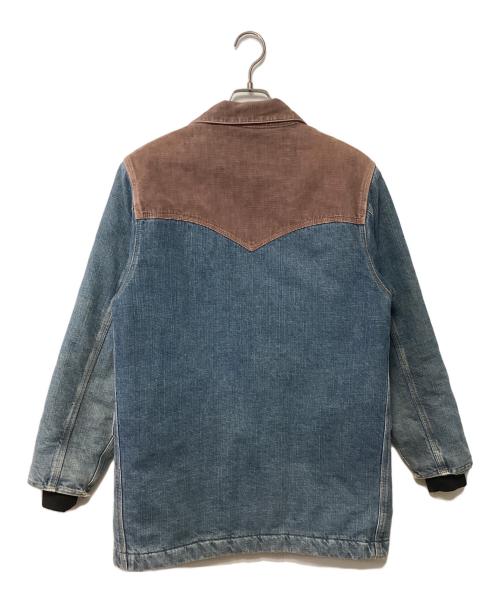CarHartt（カーハート）CarHartt (カーハート) 切替デニムジャケット ブルー×ブラウン サイズ:MEDIUMの古着・服飾アイテム