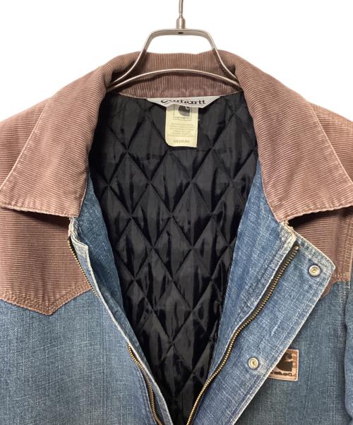 CarHartt（カーハート）CarHartt (カーハート) 切替デニムジャケット ブルー×ブラウン サイズ:MEDIUMの古着・服飾アイテム