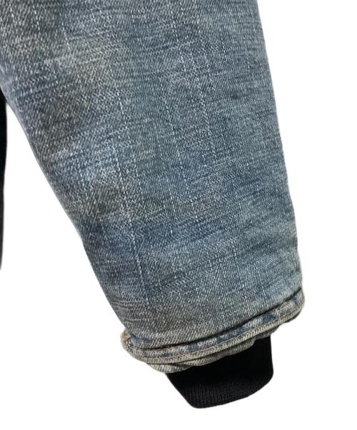 CarHartt（カーハート）CarHartt (カーハート) 切替デニムジャケット ブルー×ブラウン サイズ:MEDIUMの古着・服飾アイテム