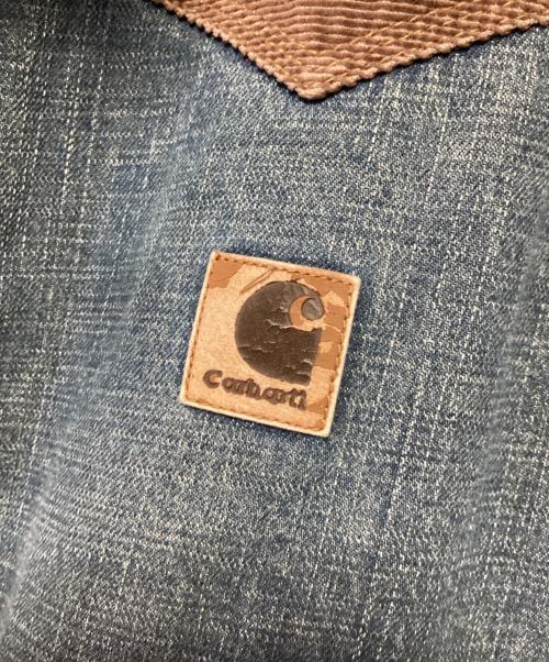 CarHartt（カーハート）CarHartt (カーハート) 切替デニムジャケット ブルー×ブラウン サイズ:MEDIUMの古着・服飾アイテム