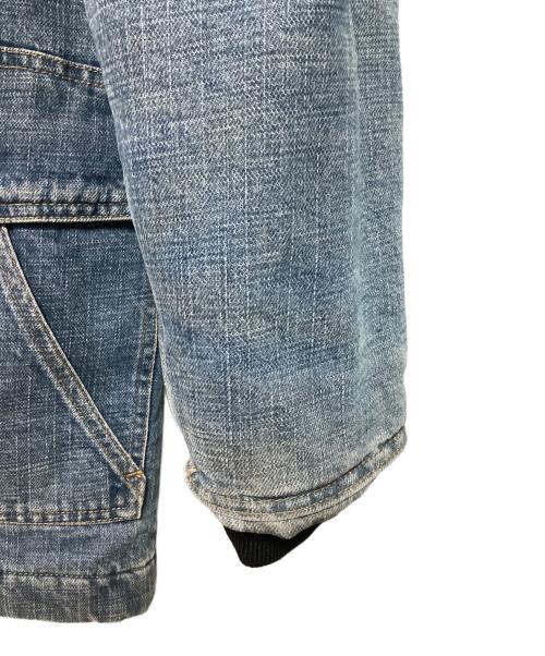 CarHartt（カーハート）CarHartt (カーハート) 切替デニムジャケット ブルー×ブラウン サイズ:MEDIUMの古着・服飾アイテム