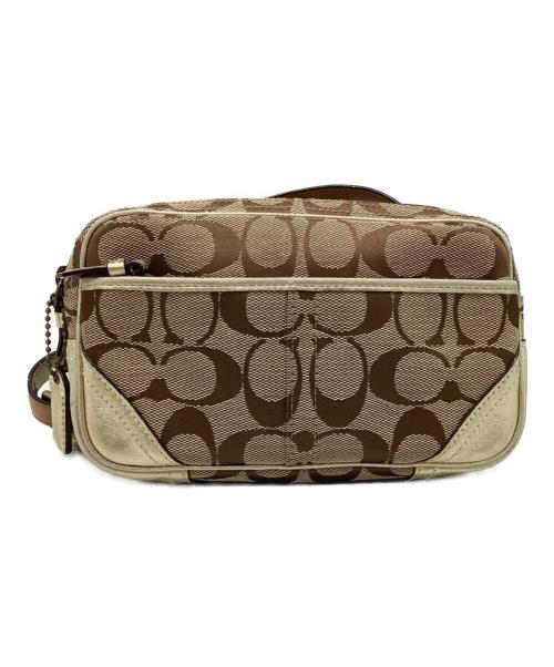 COACH（コーチ）COACH (コーチ) ウエストポーチ ゴールド×ベージュの古着・服飾アイテム