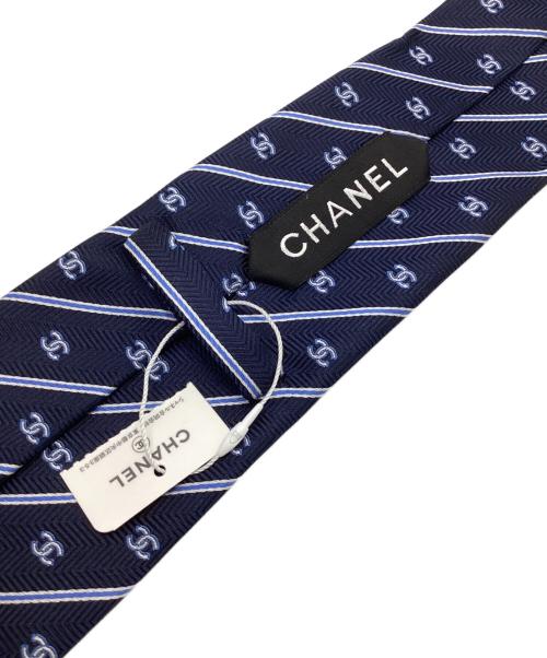 CHANEL（シャネル）CHANEL (シャネル) シルクネクタイ ネイビー サイズ:記載なしの古着・服飾アイテム