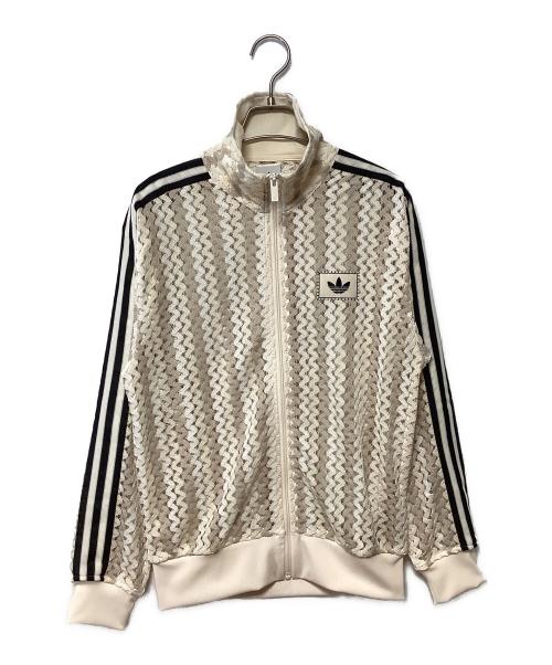 adidas（アディダス）adidas (アディダス) サマーグローファイヤーバード トラックトップ ベージュ×ブラック サイズ:Sの古着・服飾アイテム