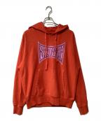 stussyステューシー）の古着「プルオーバーパーカー」｜オレンジ