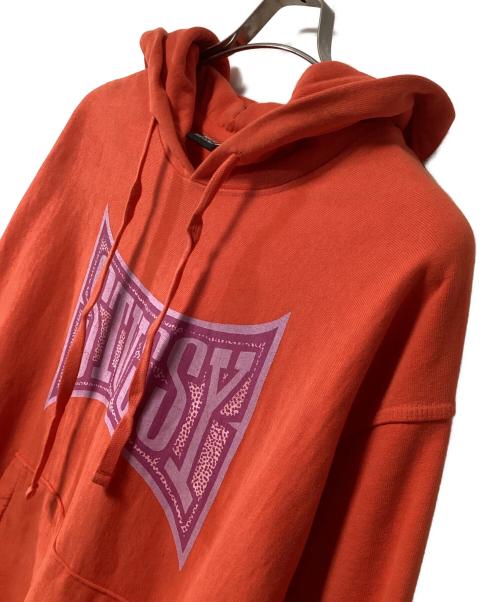 stussy（ステューシー）stussy (ステューシー) プルオーバーパーカー オレンジ サイズ:Mの古着・服飾アイテム