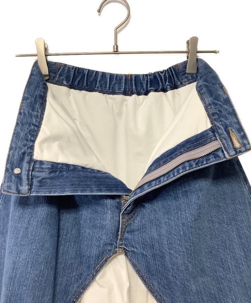 OBLI（オブリ）OBLI (オブリ) デニムフリルスカート ブルー×ホワイト サイズ:1の古着・服飾アイテム