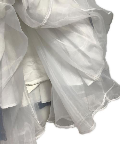 OBLI（オブリ）OBLI (オブリ) デニムフリルスカート ブルー×ホワイト サイズ:1の古着・服飾アイテム